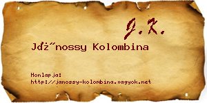 Jánossy Kolombina névjegykártya